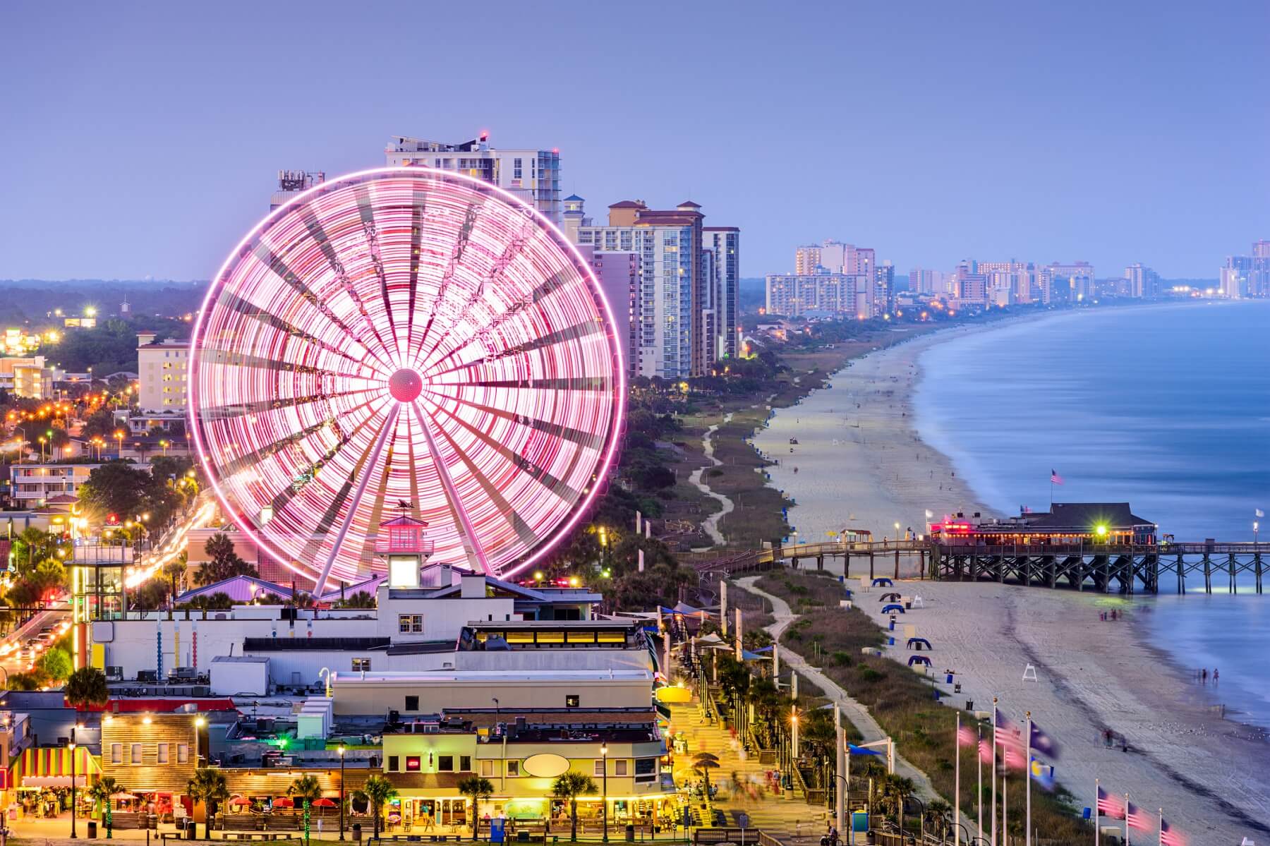 Myrtle beach at night