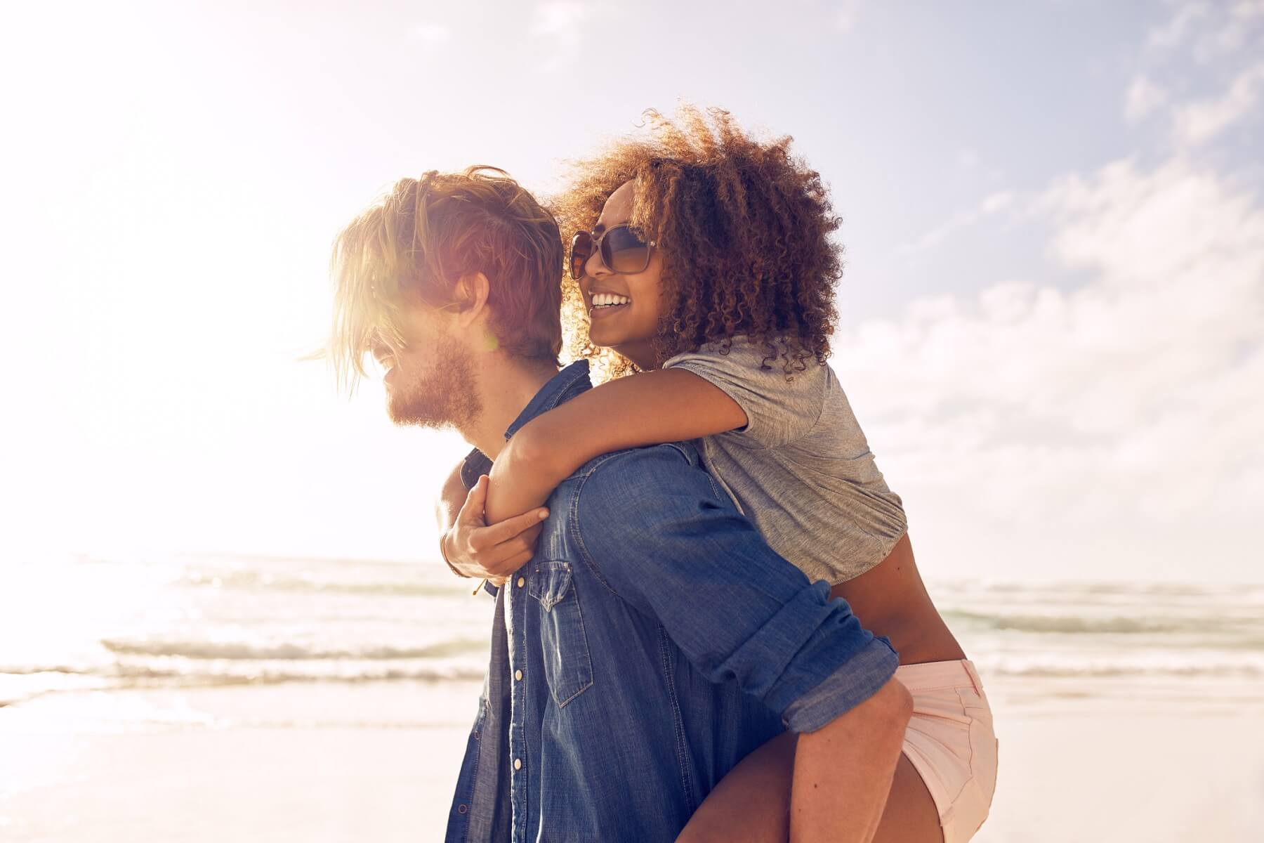 young couple at the beach