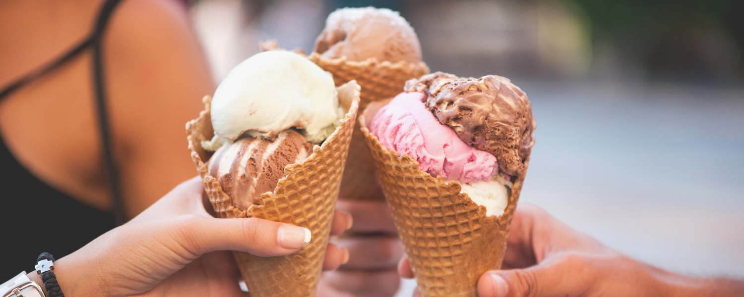 Friends enjoying ice cream