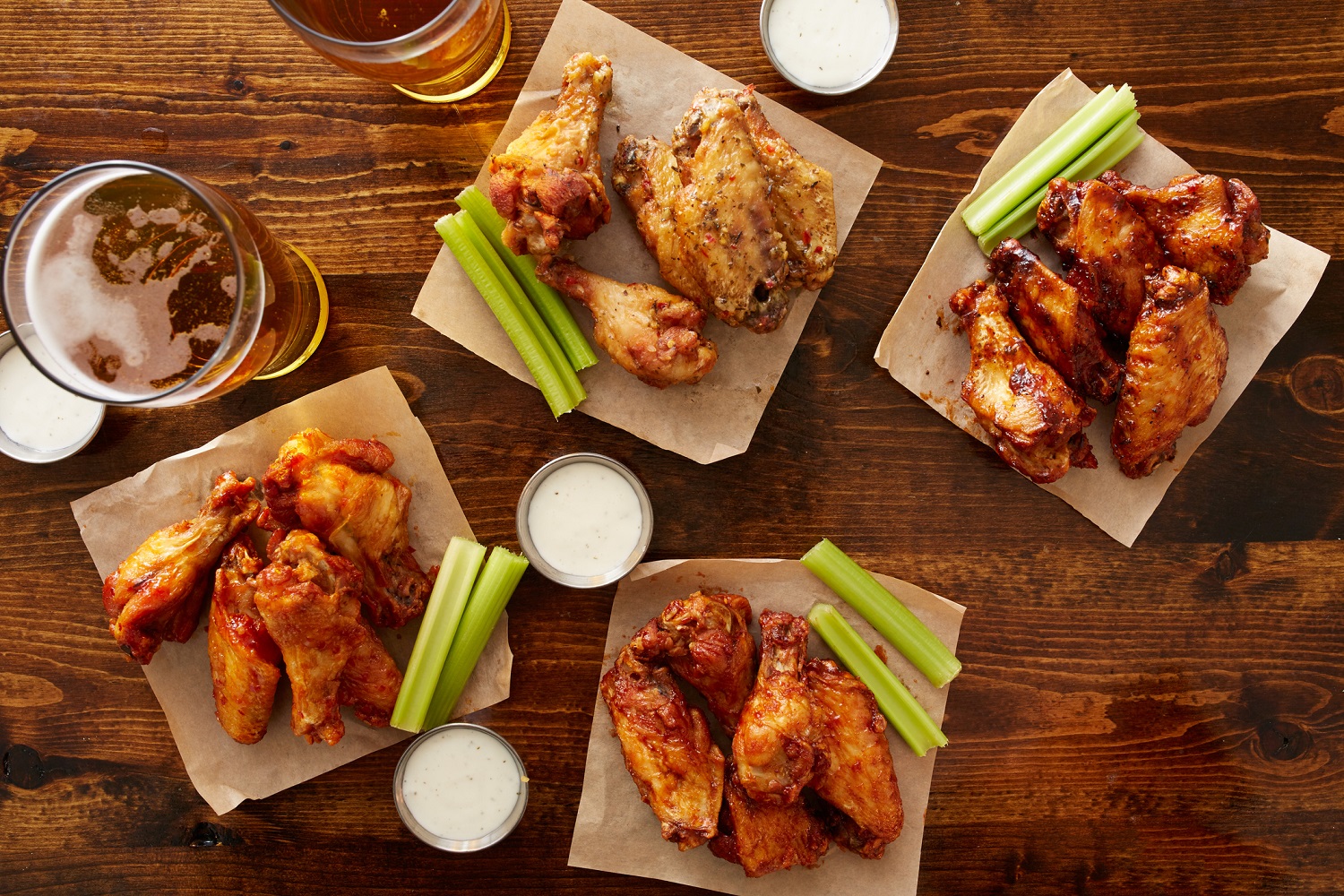 buffalo wings and beer